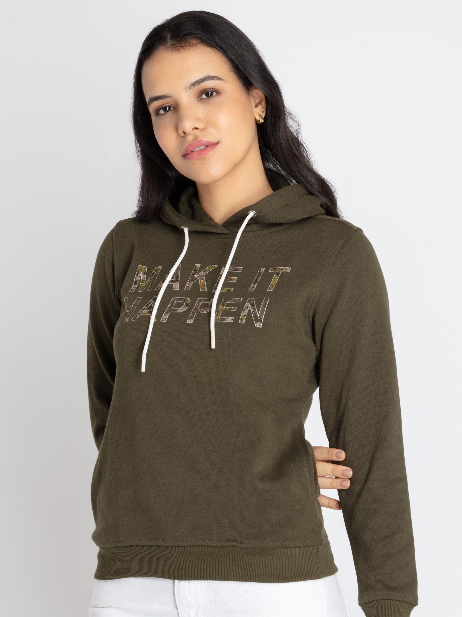 Womens Printed Hooded Sweatshirt