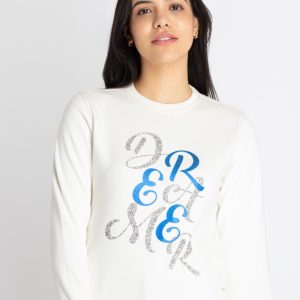 Womens Printed Round Neck Sweatshirt