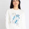 Womens Printed Round Neck Sweatshirt