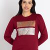 Womens Printed Round Neck Sweatshirt