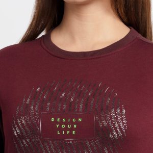 Status Quo Women'S Printed Round Neck Sweatshirt