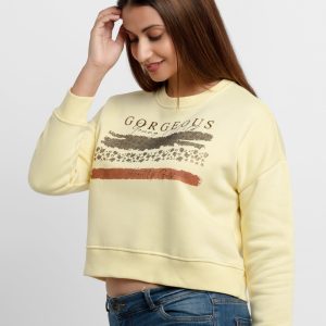 Womens Printed Round Neck Sweatshirt