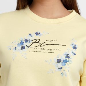 Womens Printed Round Neck Sweatshirt