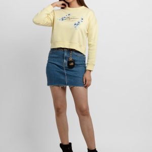Womens Printed Round Neck Sweatshirt