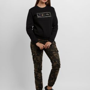 Womens Printed Round Neck Sweatshirt