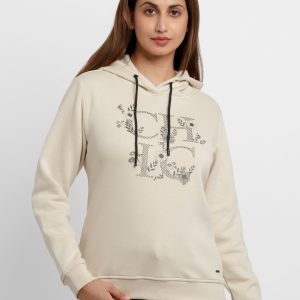 Womens Printed Hooded Sweatshirt