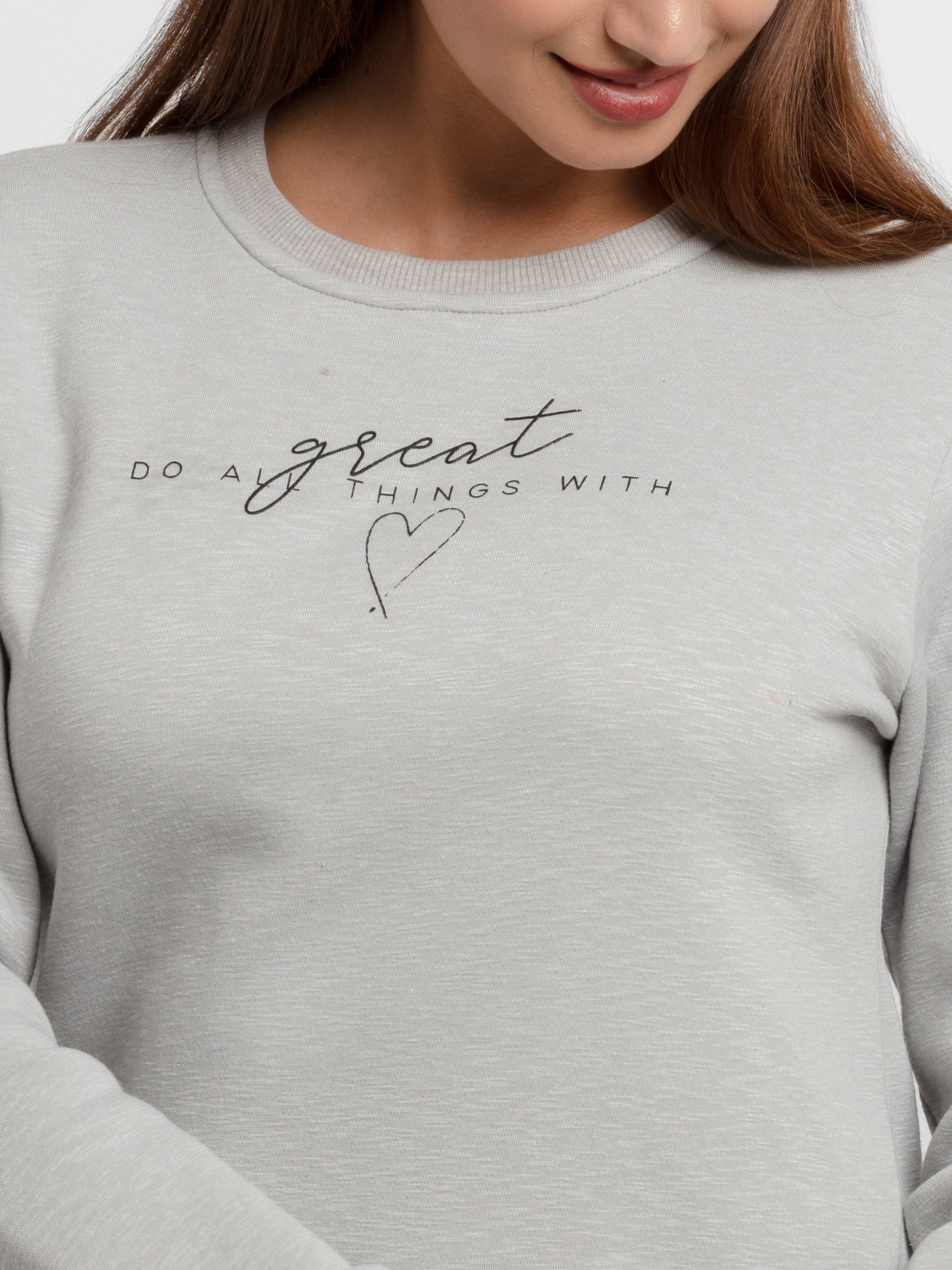 Womens Printed Round Neck Sweatshirt