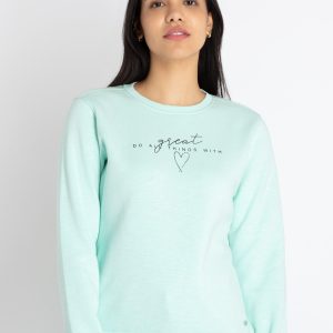 Womens Printed Round Neck Sweatshirt