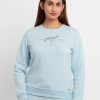 Womens Printed Round Neck Sweatshirt