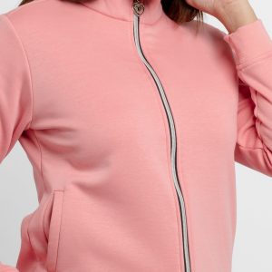 Womens Solid High Neck Sweatshirt