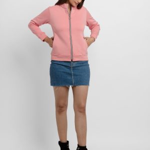 Womens Solid High Neck Sweatshirt