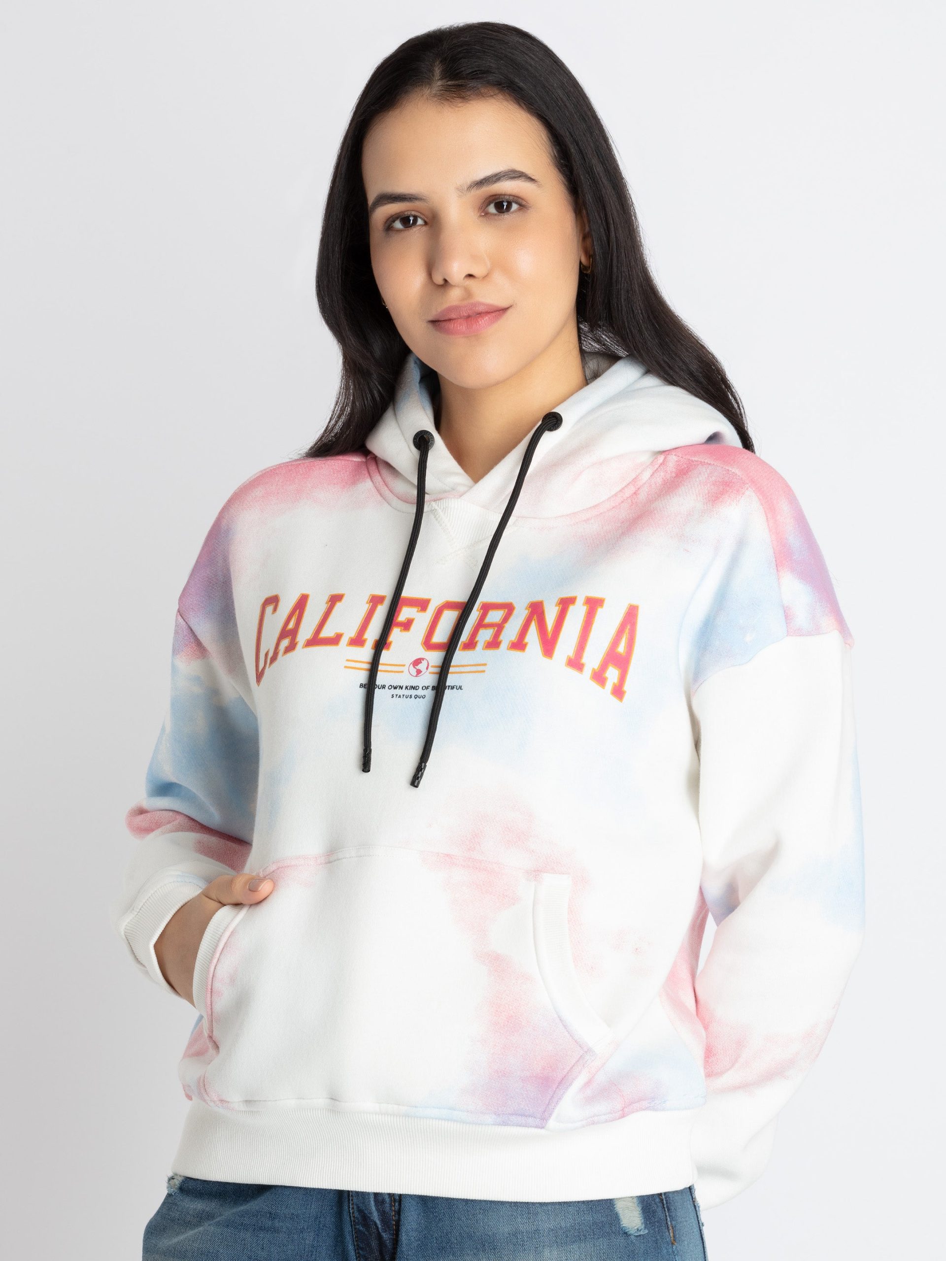 Status Quo Women'S All Over Printed Hooded Sweatshirt