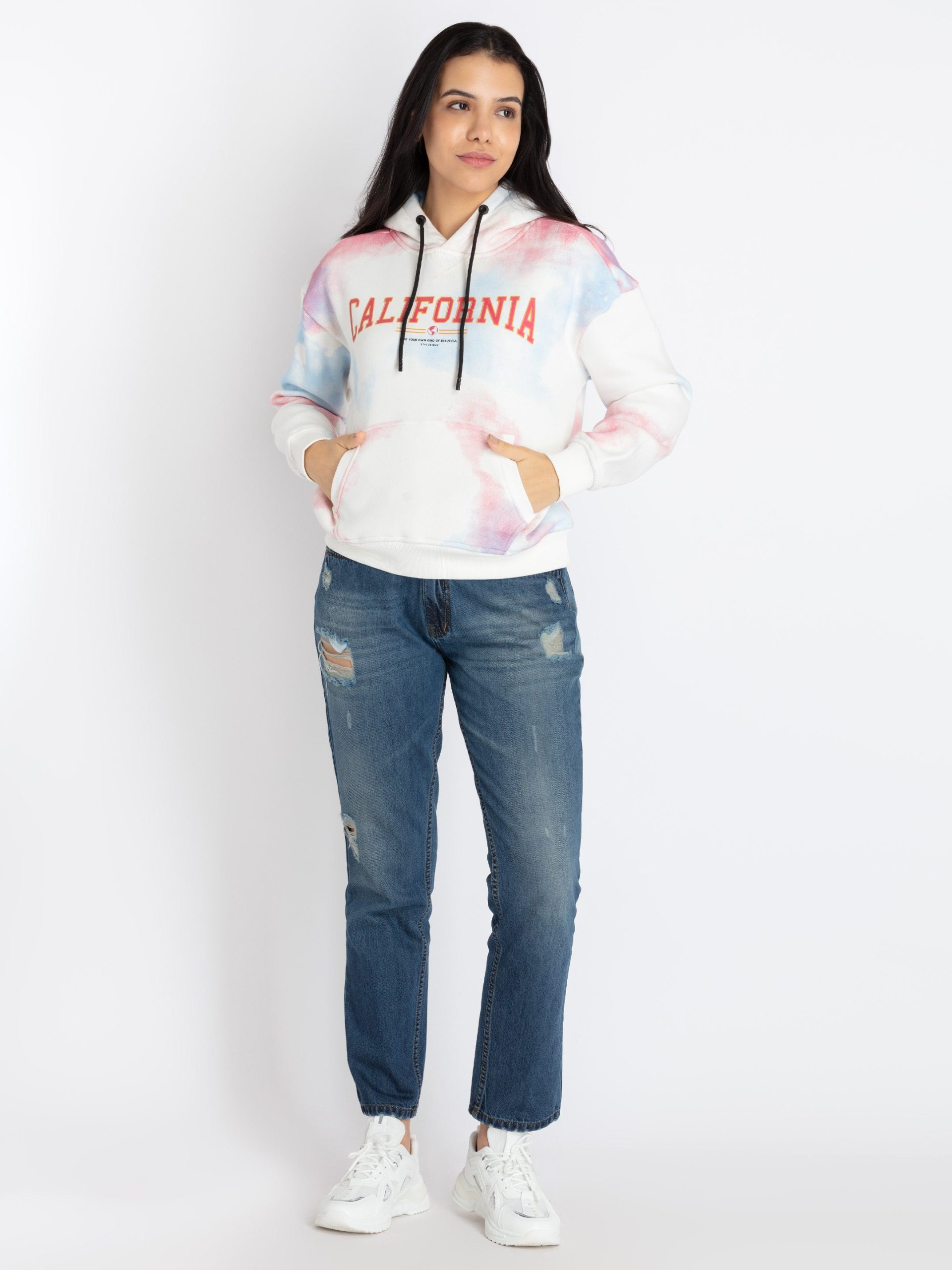 Status Quo Women'S All Over Printed Hooded Sweatshirt
