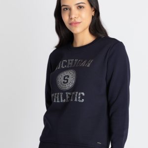 Womens Printed Round Neck Sweatshirt
