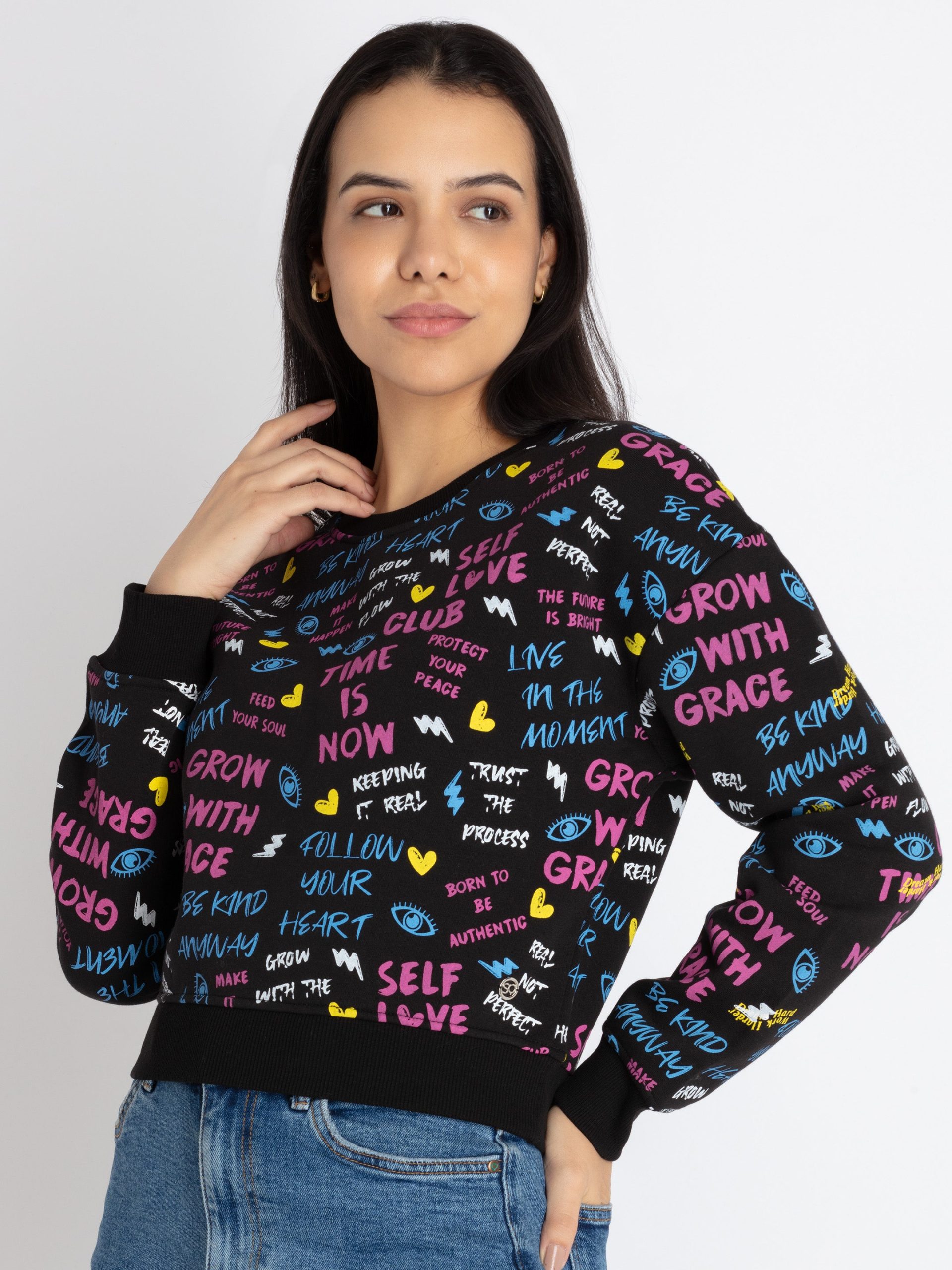 Womens All Over Printed Sweatshirt