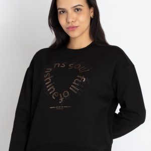 Womens Printed Round Neck Sweatshirt