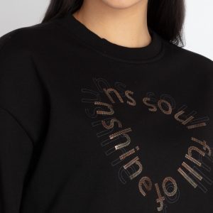 Womens Printed Round Neck Sweatshirt