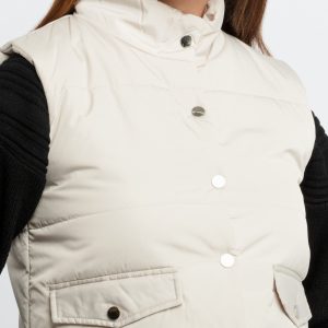 Womens Quilted High Neck Sleeveless Jacket