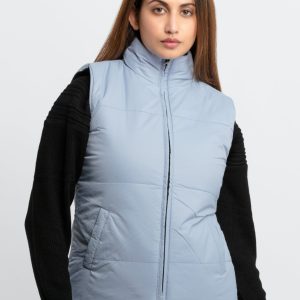 Status Quo Womens Quilted Reversible High Neck Sleeveless Jacket