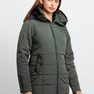 Status Quo Womens Quilted Hooded Jacket