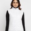 Womens Quilted Reversible High Neck Sleeveless Jacket