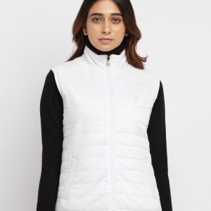 Womens Quilted Reversible High Neck Sleeveless Jacket