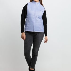 Womens Quilted Reversible High Neck Sleeveless Jacket