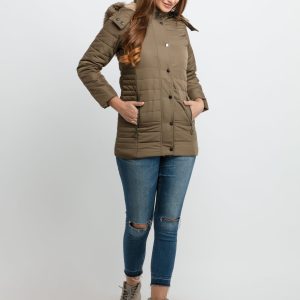 Womens Quilted Hooded Jacket