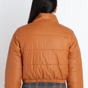 Womens Quilted High Neck Puffer Jacket