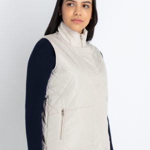 Womens Quilted High Neck Sleeveless Jacket