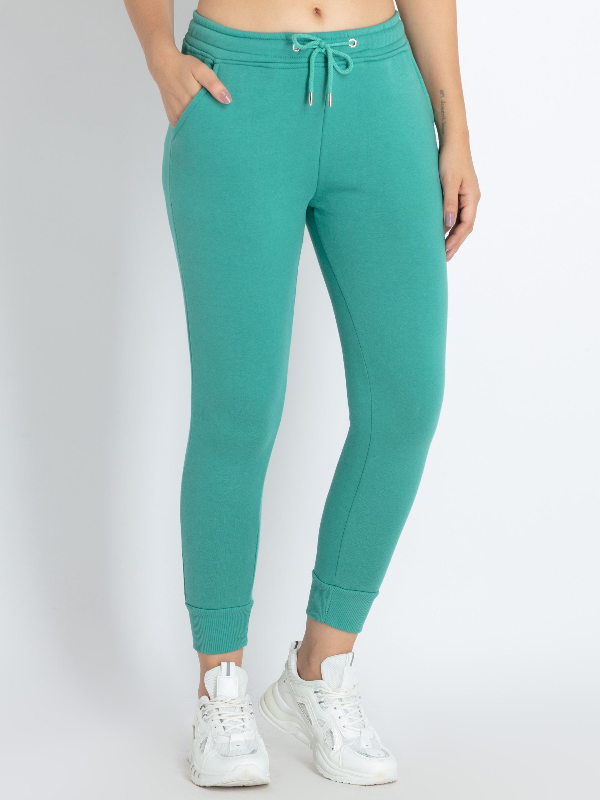 Womens Solid Regular Fit Joggers
