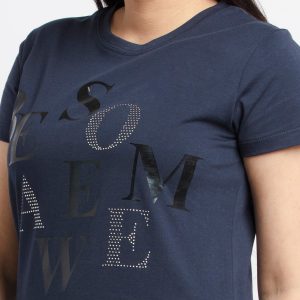 Womens Printed Round Neck T-Shirt