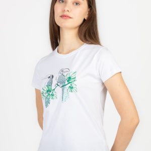 Womens Printed Round Neck T-Shirt