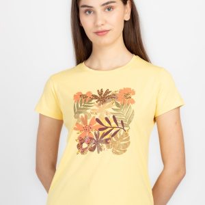 Womens Printed Round Neck T-Shirt