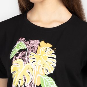 Womens Printed Round Neck T-Shirt