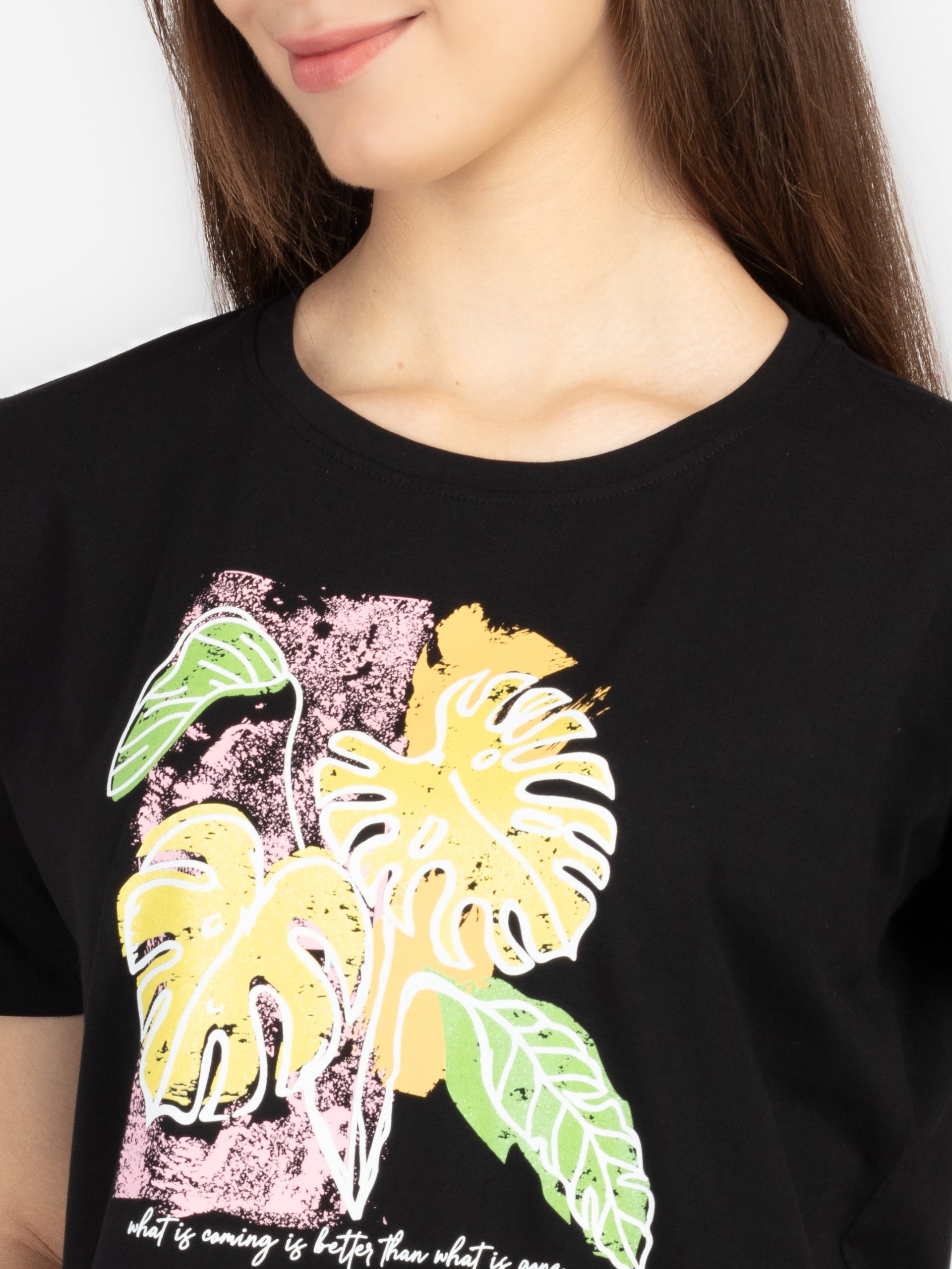 Womens Printed Round Neck T-Shirt
