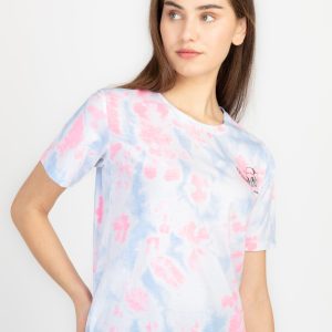 Womens Front & Back Print Round Neck T-Shirt