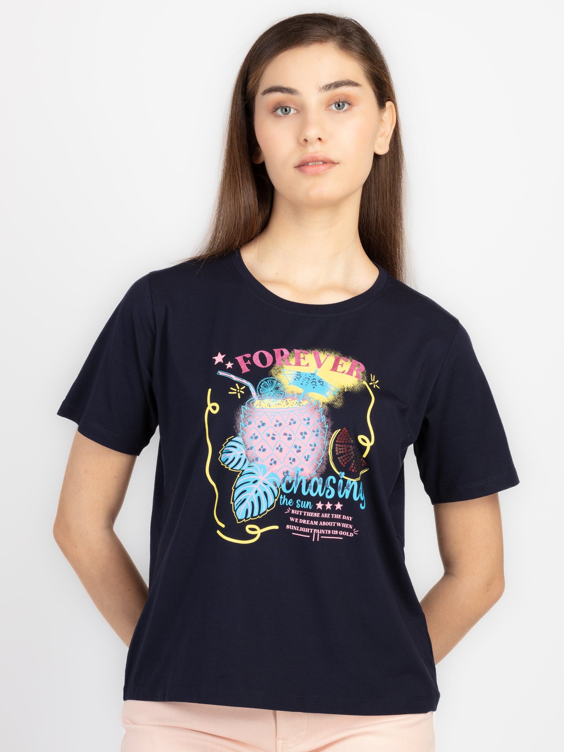 Status Quo Womens Printed Round Neck T-Shirt