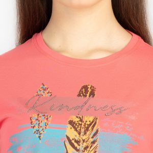 Womens Printed Round Neck T-Shirt
