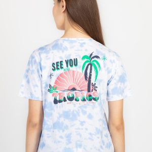 Womens Front & Back Print Round Neck T-Shirt