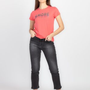 Womens Printed Round Neck T-Shirt
