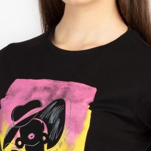Womens Printed Round Neck T-Shirt