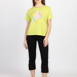 Womens Printed Round Neck T-Shirt