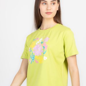 Womens Printed Round Neck T-Shirt