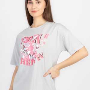 Womens Front & Back Print Oversized T-Shirt