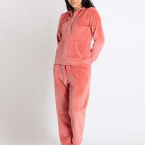 Womens Solid Zipper Tracksuit