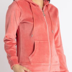 Womens Solid Zipper Tracksuit