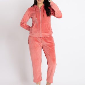 Womens Solid Zipper Tracksuit