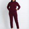 Womens Solid High Neck Tracksuit