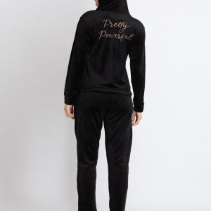 Status Quo Womens Solid Zipper Tracksuit With Self Design